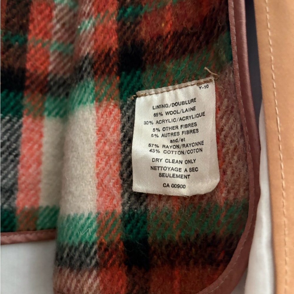London Fog Camel Tan Single-Breasted Coat with Burgundy Lining - Picture 6 of 11